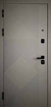Входная квартирная дверь с фрезерованными плитами МДФ RAL Входная квартирная дверь с фрезерованными плитами МДФ RAL